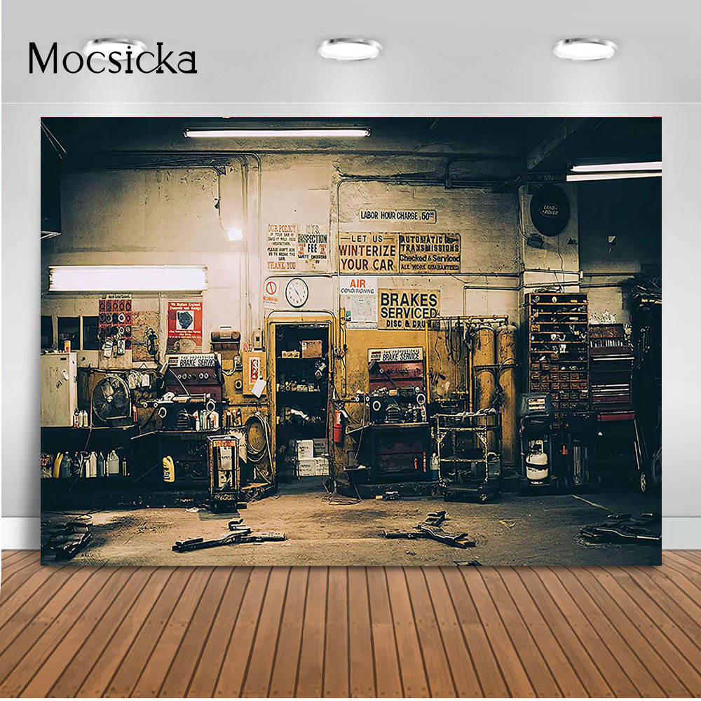 Workshop Tools Background - Retro Araba Tamirleri Arka Plan Aracı