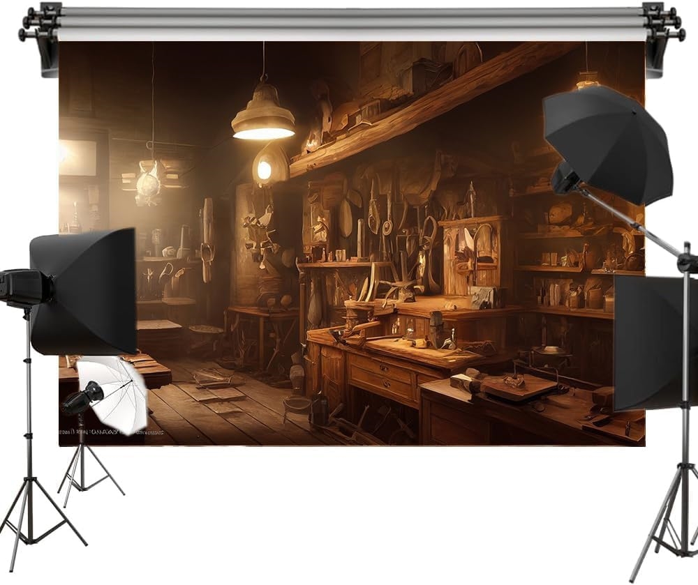 Workshop Tools Background - Steampunk Mekanik Aracı Atölyesi Erkekler Photoshoot