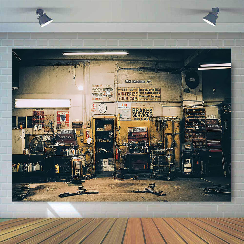 Retro Araba Tamirleri Arka Pla - Workshop Tools Background incelemesi ve fiyatı