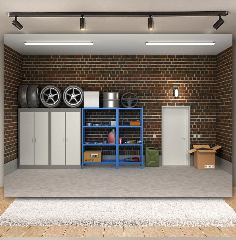 Vintage Garaj Arka Planında Ar - Workshop Tools Background incelemesi ve fiyatı