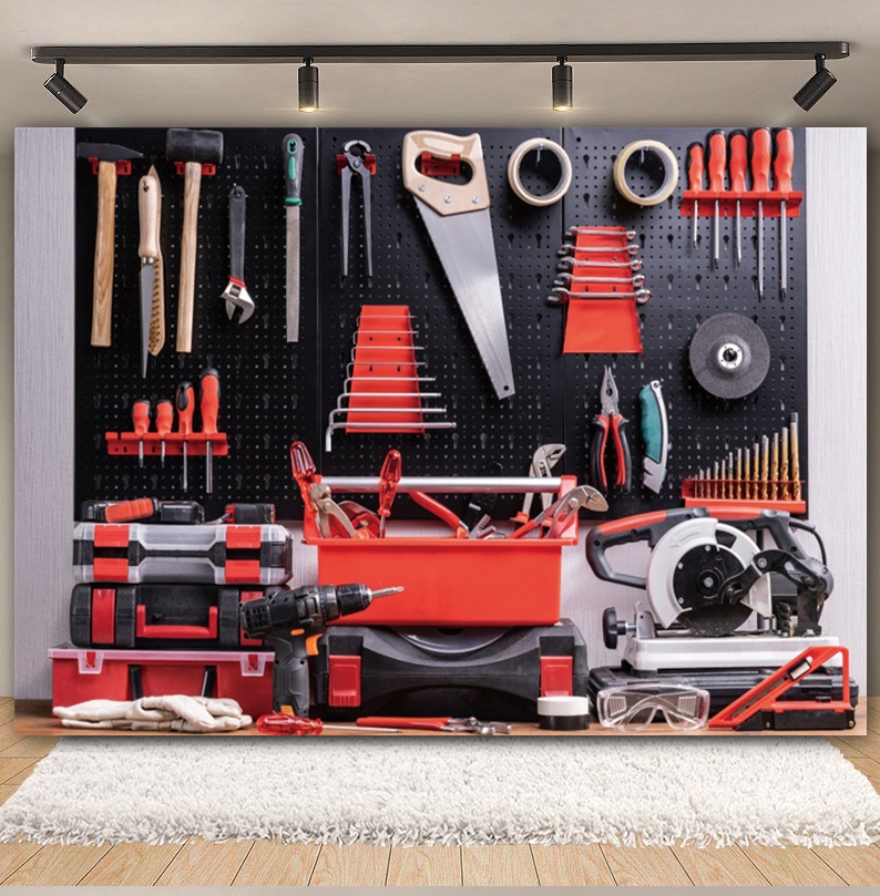 Vintage Garaj Arka Planında Ar - Workshop Tools Background incelemesi ve fiyatı
